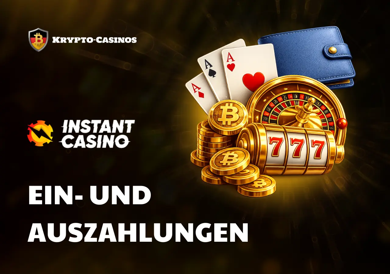 Ein- und Auszahlungen bei Instant Crypto Casino Instant Crypto Casino akzeptiert Kryptowährungen sowie ausgewählte Fiat Zahlungsmethoden. Der Mindesteinzahlungsbetrag liegt bei 20 €. Dieser Betrag gilt sowohl für Krypto Zahlungen als auch für klassische Methoden wie Kreditkarte oder Sofortüberweisung. Das maximale Einzahlungslimit pro Transaktion beträgt 2.000 €. Krypto Einzahlungen mit BTC, ETH oder LTC erscheinen nach 1–3 Netzwerk Bestätigungen auf dem Spielkonto. In der Praxis dauert dieser Vorgang meist 5 bis 15 Minuten. Die genaue Dauer hängt von der aktuellen Auslastung der jeweiligen Blockchain ab. Abhebung per Crypto erfolgen nach interner Freigabe. Die Beträge erreichen die Wallet häufig innerhalb von 15 Minuten. In manchen Fällen dauert der Vorgang bis zu einer Stunde.
